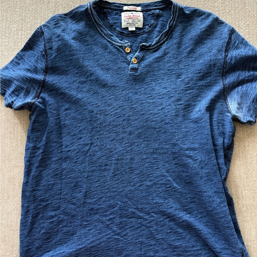 Lucky Brand Indigo Short Sleeve Henley